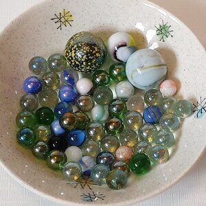 FUN Vintage Marble Lot Mikly Tiger Eye Boulder Lot of 57